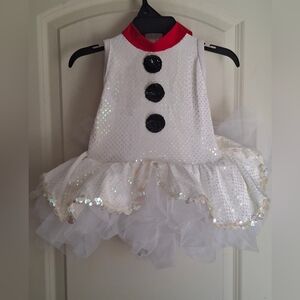 Girls‎ Snowman Costume with Tulle Skirt Show Sz 5/7